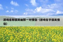 游戏名称搞笑幽默一对情侣（游戏名字搞笑情侣）