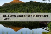 装扮小公主换装游戏叫什么名字（装扮小公主小游戏）