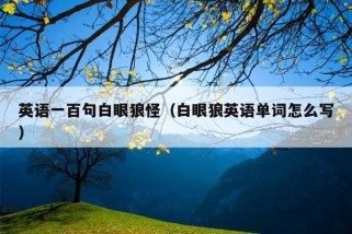 英语一百句白眼狼怪（白眼狼英语单词怎么写）