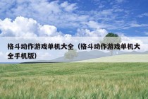 格斗动作游戏单机大全（格斗动作游戏单机大全手机版）