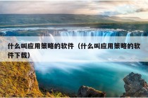 什么叫应用策略的软件（什么叫应用策略的软件下载）