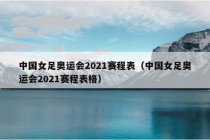 中国女足奥运会2021赛程表（中国女足奥运会2021赛程表格）