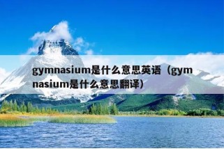 gymnasium是什么意思英语（gymnasium是什么意思翻译）