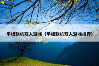 平板联机双人游戏（平板联机双人游戏推荐）