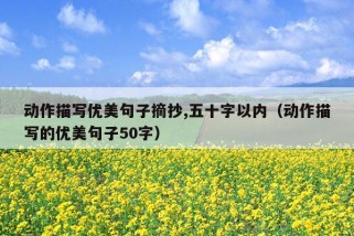 动作描写优美句子摘抄,五十字以内（动作描写的优美句子50字）