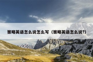 策略英语怎么说怎么写（策略英语怎么说?）