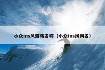 小众ins风游戏名称（小众ins风网名）