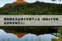 搞笑网名大全四个字霸气十足（搞笑4个字网名好听又吸引人）