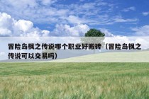 冒险岛枫之传说哪个职业好搬砖（冒险岛枫之传说可以交易吗）