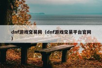 dnf游戏交易网（dnf游戏交易平台官网）