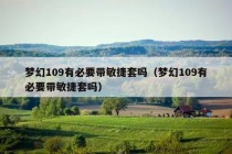 梦幻109有必要带敏捷套吗（梦幻109有必要带敏捷套吗）