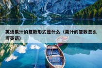 英语果汁的复数形式是什么（果汁的复数怎么写英语）