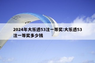 2024年大乐透53注一等奖:大乐透53注一等奖多少钱