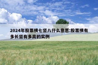 2024年股票横七竖八什么意思:股票横有多长竖有多高的实例