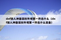 dnf旅人神器装扮外观第一件选什么（dnf旅人神器装扮外观第一件选什么装备）