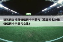 搞笑网名沙雕情侣两个字霸气（搞笑网名沙雕情侣两个字霸气女生）