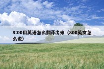 8:00用英语怎么翻译出来（800英文怎么说）