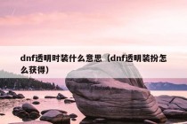 dnf透明时装什么意思（dnf透明装扮怎么获得）