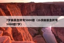 7岁脑筋急转弯5000题（小孩脑筋急转弯5000题7岁）