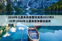 2024年儿童身高体重标准表2023年0-18岁:2020年儿童身高体重标准表 权威