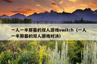 一人一半屏幕的双人游戏switch（一人一半屏幕的双人游戏对决）