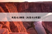 大乐斗2神技（大乐斗2手游）