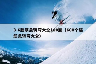 3-6脑筋急转弯大全100题（600个脑筋急转弯大全）