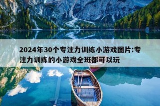 2024年30个专注力训练小游戏图片:专注力训练的小游戏全班都可以玩