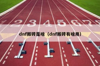 dnf搬砖是啥（dnf搬砖有啥用）