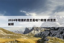 2024年敏捷的意思是啥?:敏捷 的意思解释