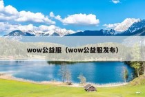 wow公益服（wow公益服发布）