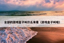 全部的游戏盒子叫什么来着（游戏盒子叫啥）