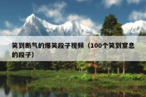 笑到断气的爆笑段子视频（100个笑到窒息的段子）