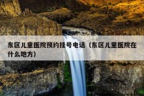 东区儿童医院预约挂号电话（东区儿童医院在什么地方）