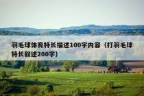 羽毛球体育特长描述100字内容（打羽毛球特长叙述200字）