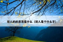 双人的的意思是什么（双人是个什么字）