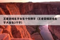 王者游戏名字女生个性俩字（王者荣耀游戏名字大全女2个字）