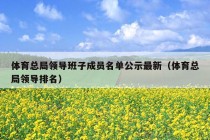 体育总局领导班子成员名单公示最新（体育总局领导排名）