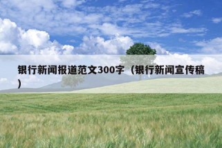 银行新闻报道范文300字（银行新闻宣传稿）