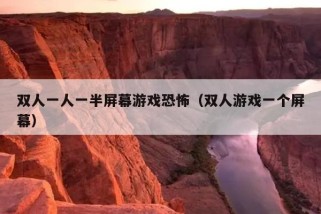 双人一人一半屏幕游戏恐怖（双人游戏一个屏幕）