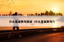 什么是复数句英语（什么是复数句?）