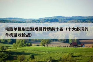 电脑单机射击游戏排行榜前十名（十大必玩的单机游戏枪战）