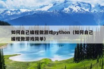 如何自己编程做游戏python（如何自己编程做游戏简单）