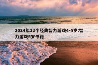 2024年12个经典智力游戏4-5岁:智力游戏5岁书籍