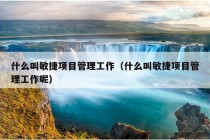 什么叫敏捷项目管理工作（什么叫敏捷项目管理工作呢）