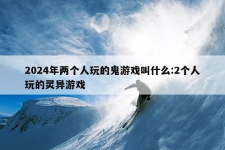 2024年两个人玩的鬼游戏叫什么:2个人玩的灵异游戏