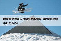 数学概念理解不透彻怎么办知乎（数学概念题不好怎么办?）