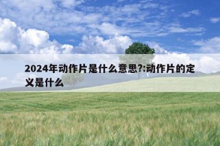 2024年动作片是什么意思?:动作片的定义是什么