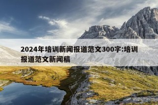 2024年培训新闻报道范文300字:培训报道范文新闻稿