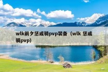 wlk前夕惩戒骑pvp装备（wlk 惩戒骑pvp）